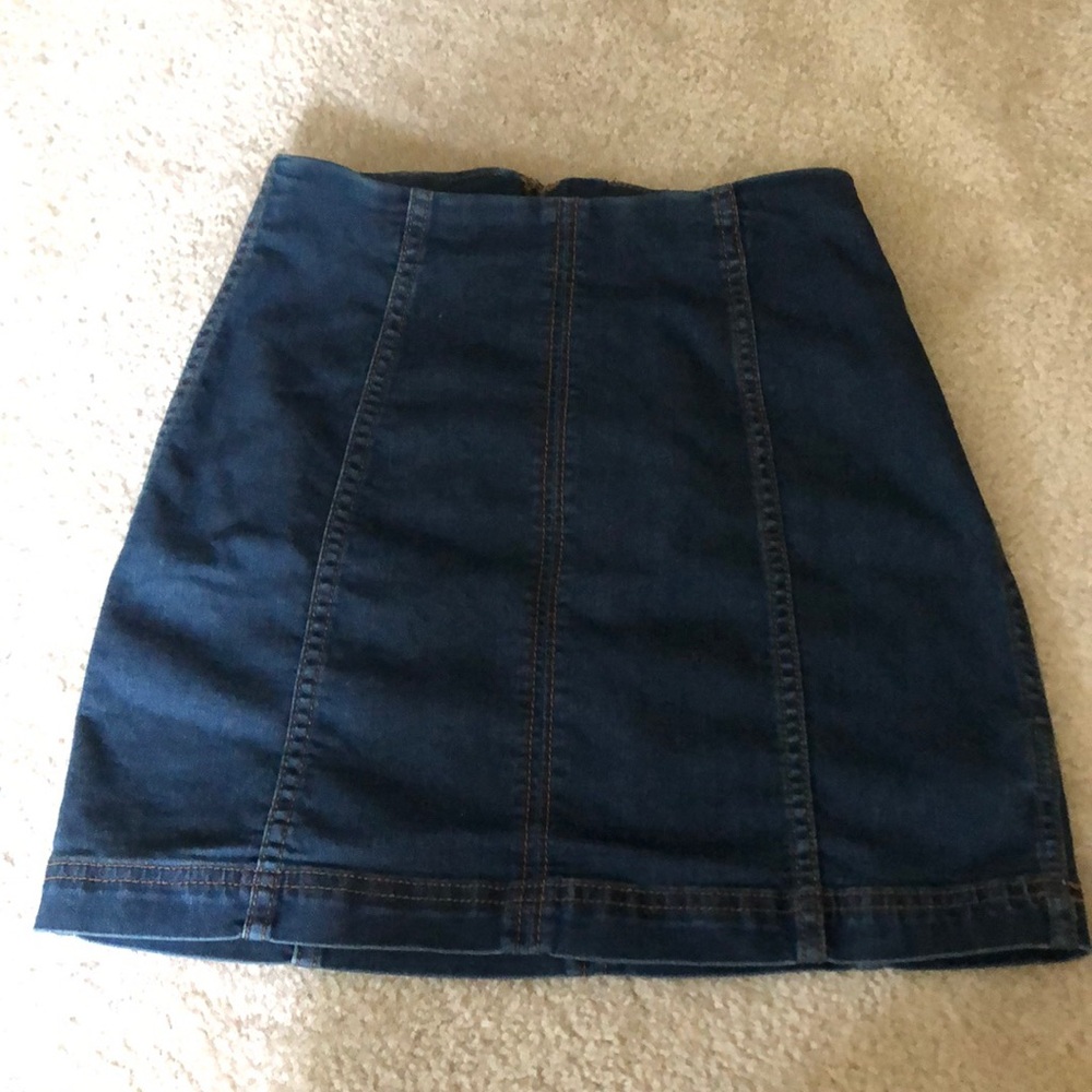 free people denim skirt